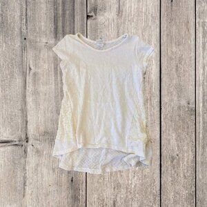 Kiddo by Katie Textured Peplum Top with Lace Detailing Off White Large